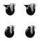 Service Caster 4'' Soft Rubber Wheel Swivel Bolt Hole Caster Set with 2 Posi Lock Brakes, 4PK SCC-BH20S414-SRS-PLB-2-S-2 - alternate 1